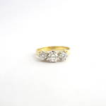 18ct yellow gold and platinum three stone diamond ring