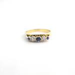 18ct yellow gold ceylon sapphire and diamond ring