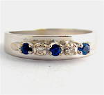 18ct white gold & palladium sapphire and diamond ring