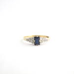 18ct yellow gold platinum sapphire and diamond dress ring