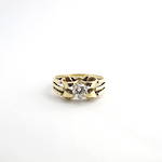 14ct yellow gold diamond solitaire ring