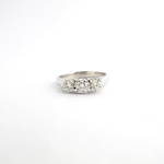 18ct white gold three stone diamond ring