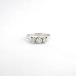 18ct white gold three stone diamond ring