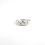 18ct white gold three stone diamond ring