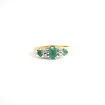 9ct yellow gold and palladium emerald and diamond ring