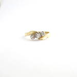 18ct yellow and white gold vintage 3 stone diamond ring