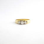 18ct yellow gold and platinum vintage 3 stone diamond ring