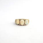 9ct yellow gold opal and diamond ring