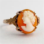 9ct yellow gold vintage shell cameo dress ring