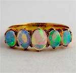 15ct-18ct rose gold 5 stone opal ring