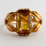 9ct yellow gold vintage style citrine ring