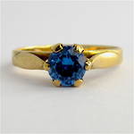 9ct yellow gold synthetic blue spinel ring