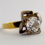 9ct yellow and sterling silver white sapphire dress ring