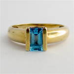 9ct yellow gold blue topaz ring