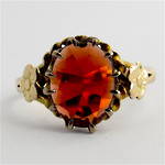 9ct yellow gold vintage garnet ring