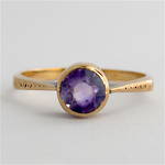 9ct rose gold vintage amethyst dress ring