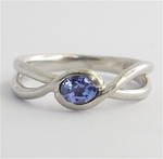 Lady's platinum and tanzanite ring