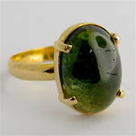 18ct yellow gold green tourmaline dress ring