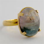 18ct yellow gold aventurine quartz ring