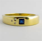 14ct yellow gold sapphire and diamond set ring
