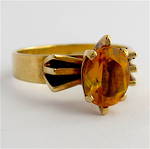 9ct yellow gold and citrine vintage dress ring