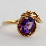 9ct yellow gold Lady's amethyst dress ring