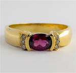 9ct yellow gold amethyst and diamond dress ring