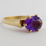 9ct yellow gold and amethyst dress ring