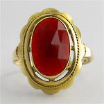 14ct yellow gold large carnelian dress ring