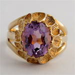 9ct gold amethyst fancy ring