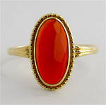 14ct yellow gold carnelian set ring