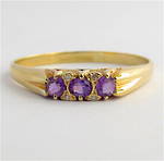 9ct yellow gold amethyst and diamond dress ring