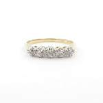 18ct yellow gold and platinum 5 x diamond set ring