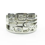 18ct white gold large open band multi diamond set ring