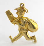 9ct yellow gold Postman charm