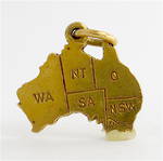 9ct yellow gold Map of Australia charm