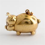 9ct yellow gold Pig charm