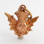 9ct rose gold Scotch thistle charm