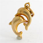 9ct yellow gold Double Dolphin charm