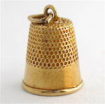 9ct yellow gold thimble charm