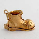 9ct yellow gold boot with horseshoe charm