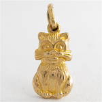 9ct yellow gold cat charm