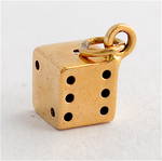 9ct yellow gold dice charm