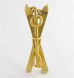 14ct yellow gold pair of skis charm