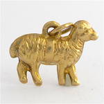 9ct yellow gold sheep charm