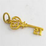 18ct yellow gold 21st key charm