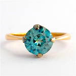 9ct rose gold blue zircon ring