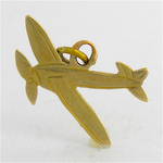 9ct yellow gold aeroplane charm