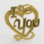 9ct yellow gold I love you charm
