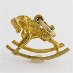 9ct yellow gold rocking horse charm